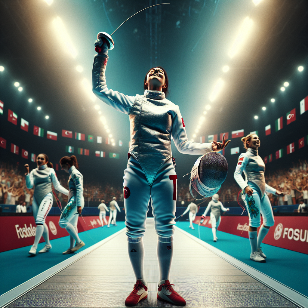 Турецкая рапиристка празднует, казахстанка подавлена после разгрома в четвертьфинале Исламских игр.